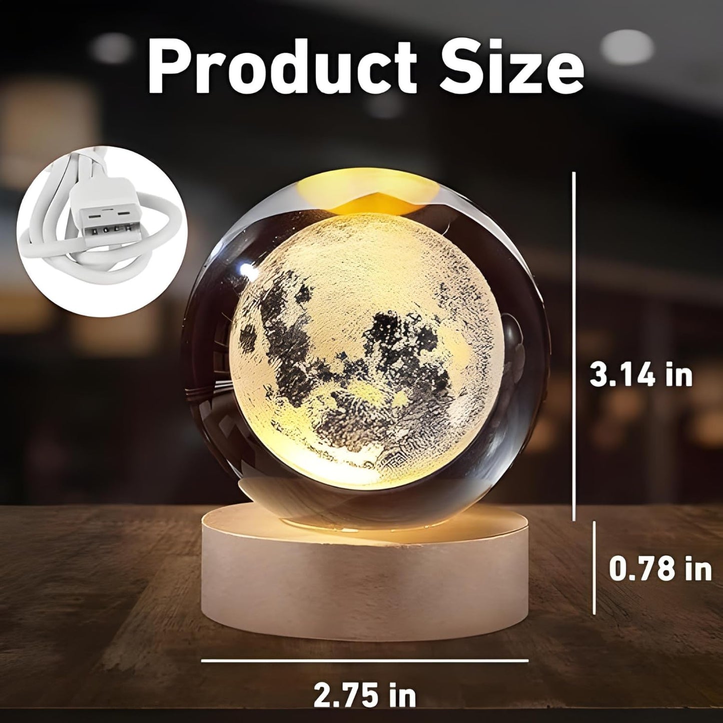 3D Crystal Ball Night Lamp